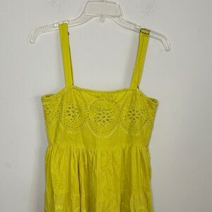 NAOO Nation AK Outfits Yellow Eyelet Maxi Boho Dress M